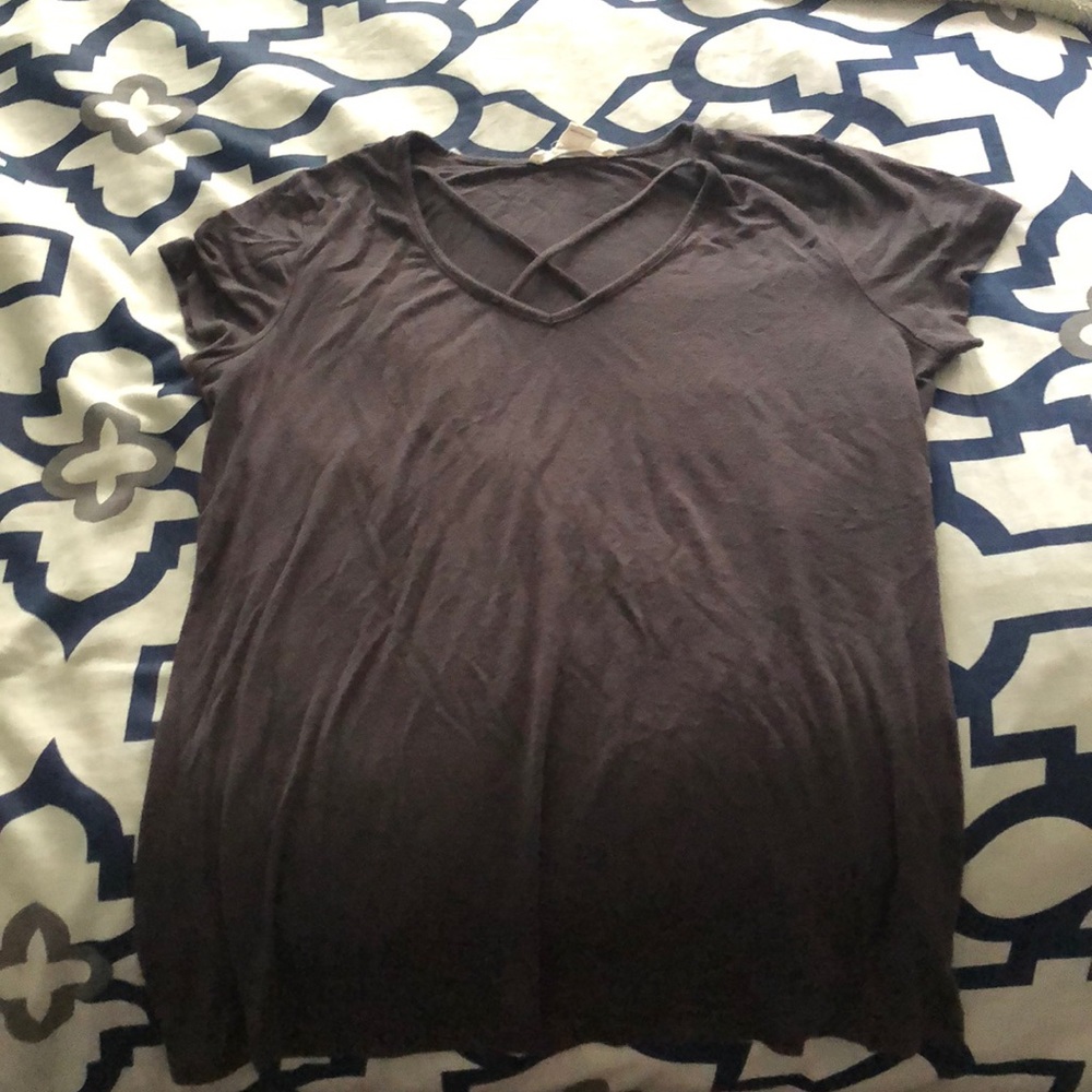 Grey cross over short sleeve